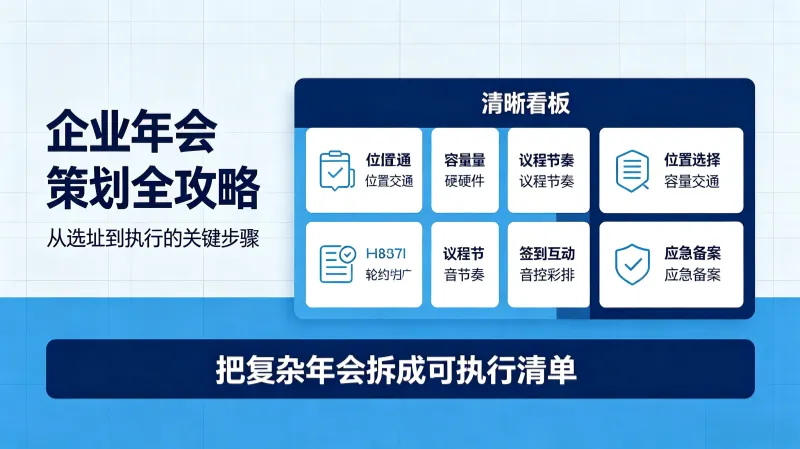 企业年会策划全攻略：从选址到执行的关键步骤  企业年会是年度最重要的企业文化活动之一。